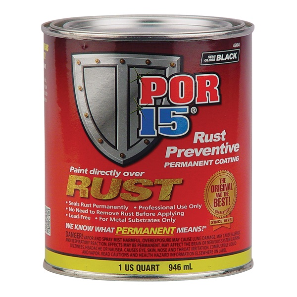 POR-15 Rust Preventive Paint - Semi-Gloss Black, Qt