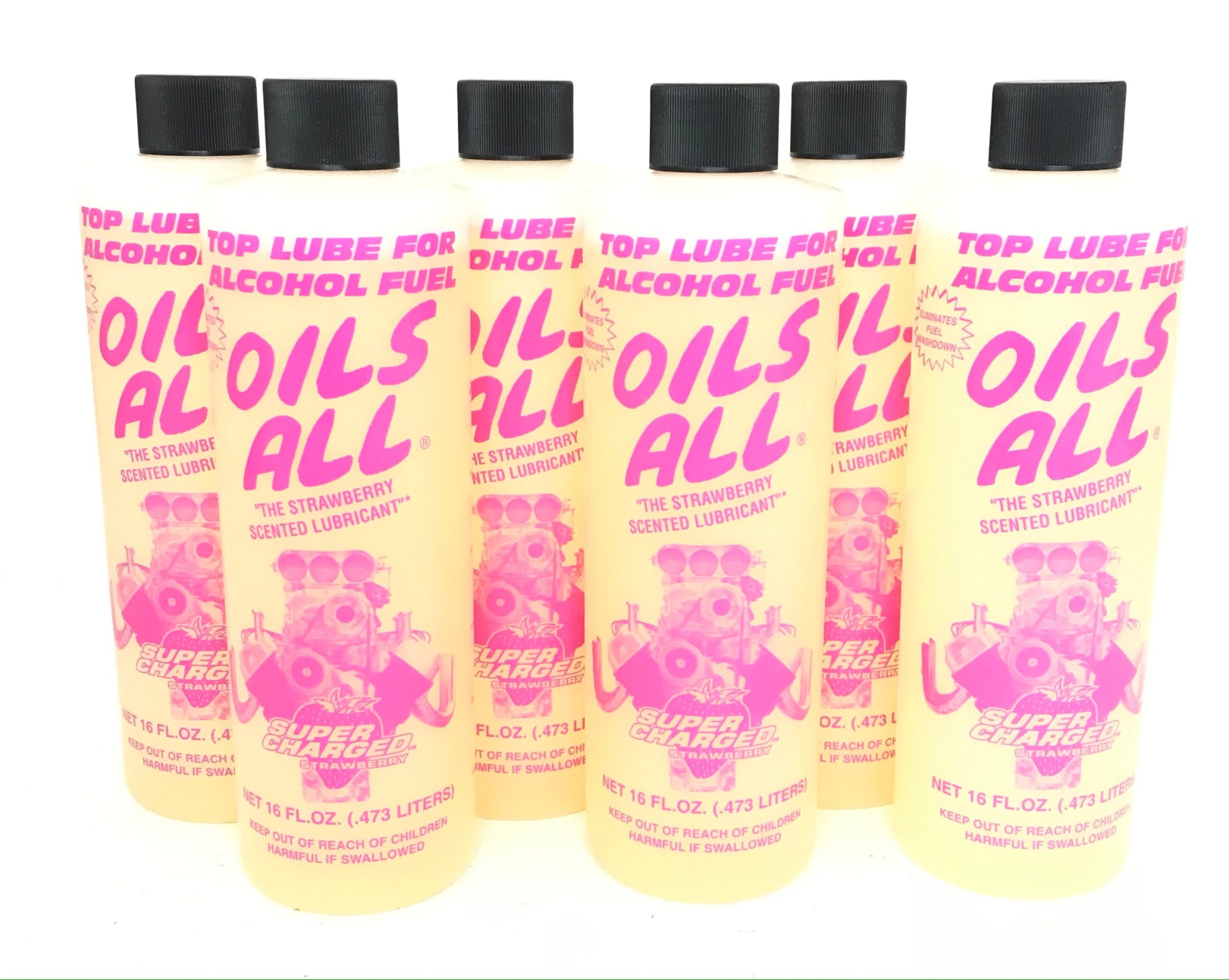 PowerPlus Lubricants Alcohol Top Lube Strawberry Scented 16oz-Liquid Power Upper Cylinder Lube - 6 PACK