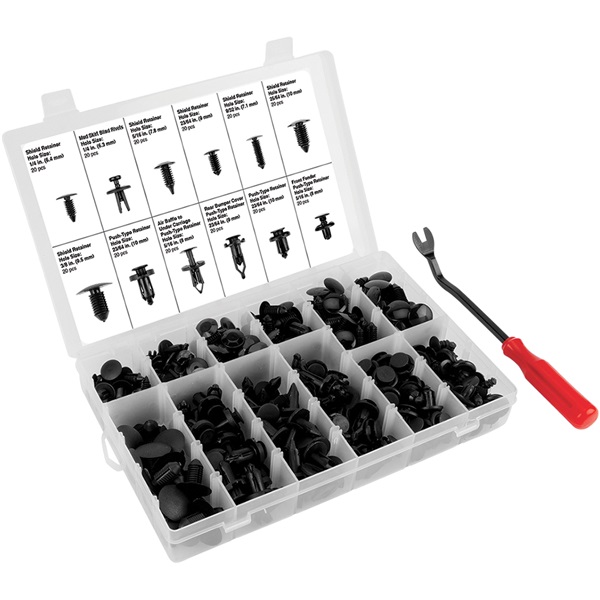 Performance Tool 240-Pc Push Pin Retainer Kit with Tool