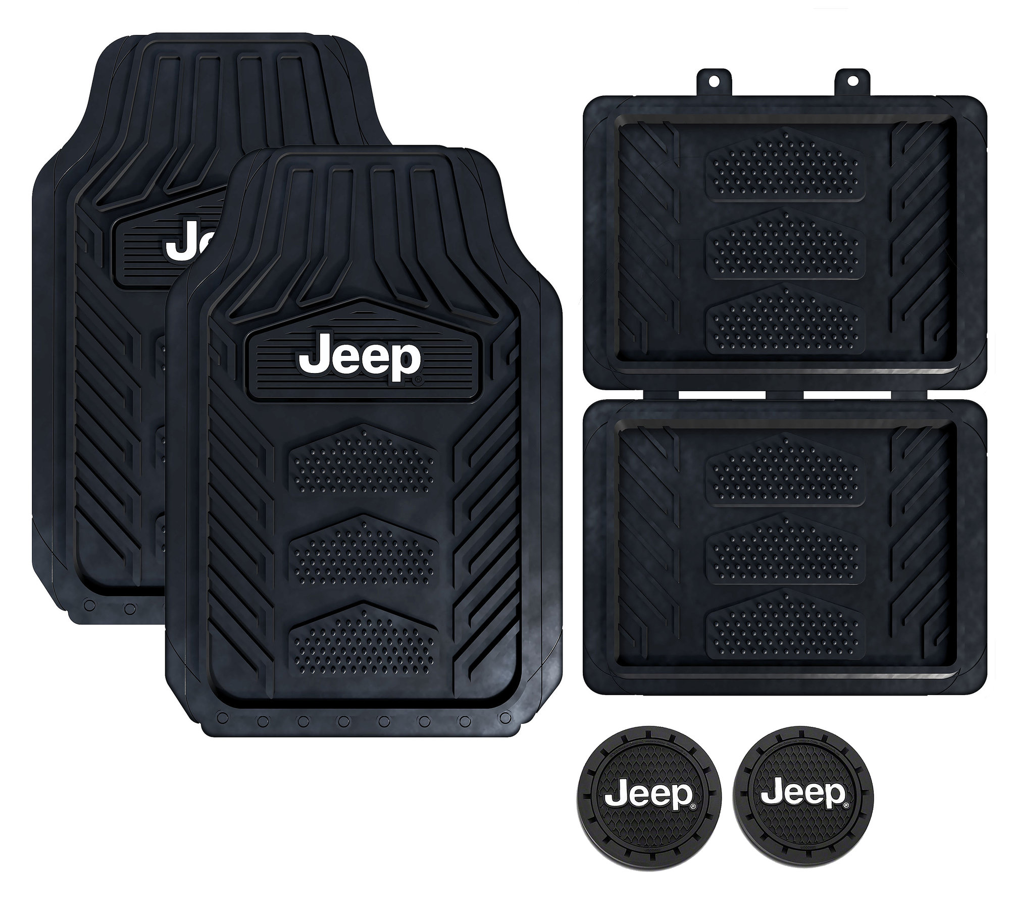 Plasticolor WeatherPro 4pc Universal Jeep Logo Floor Mats