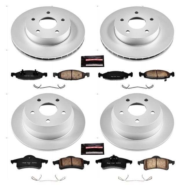 PowerStop CRK2148 Front & Rear Z17 Evolution Geomet Coated Brake Kit for 99-02 Jeep Grand Cherokee WJ with Teves Calipers