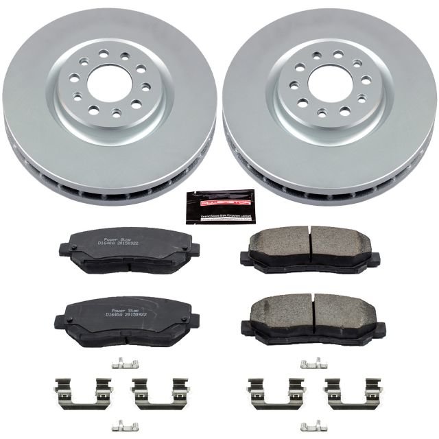 PowerStop CRK6538 Front Z17 Evolution Geomet Coated Brake Kit for 14-19 Jeep Cherokee KL with Single Piston Front Calipers