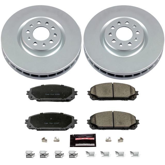 PowerStop Front Z17 Evolution Geomet Coated Brake Kit for 14-16 Jeep Cherokee KL with Dual Piston Front Calipers