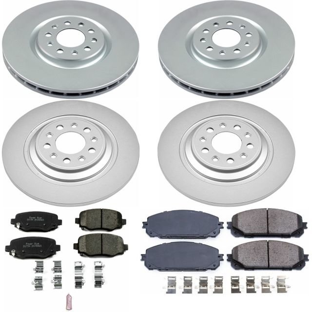 PowerStop CRK7415 Front & Rear Z17 Evolution Geomet Coated Brake Kit for 2017 Jeep Cherokee KL