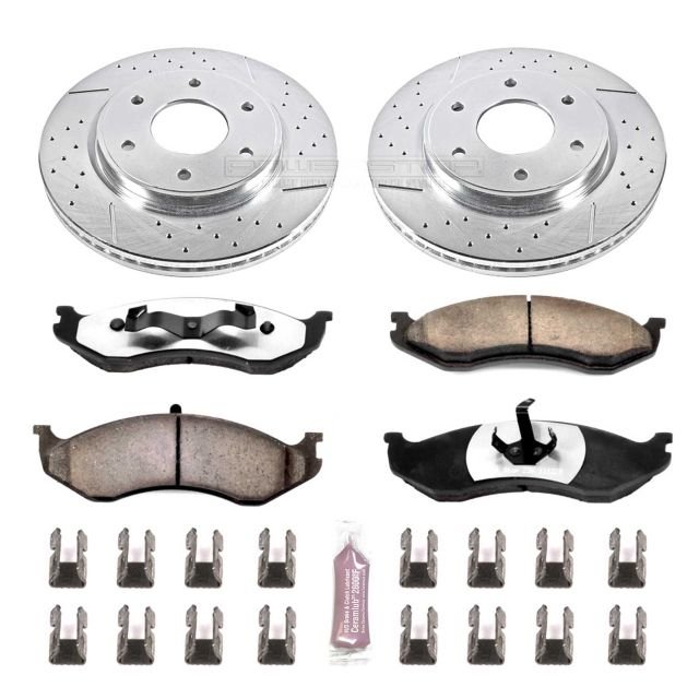PowerStop K2219-26 Front Z26 Street Warrior Performance Brake Kit for 05-10Jeep Grand Cherokee WK & 06-10 Jeep Commander XK