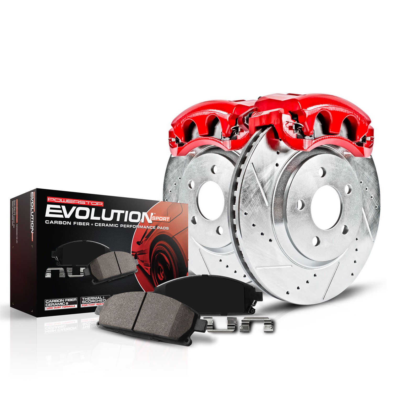 PowerStop KC6536 Front Z23 EvolutionSport Performance 1-Click Brake Kit w/Calipers for 13-15 Jeep Grand Cherokee WK2