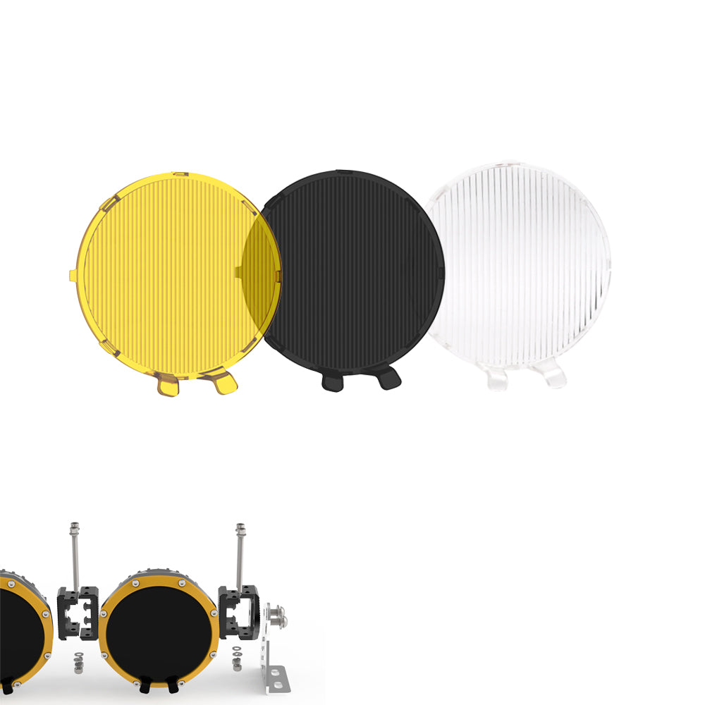 (Set/2pc)Protective Cover For COLIGHT 5" Striker Series LED Round Lamp-Yellow/Black