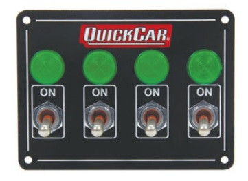 QuickCar Accessory Panel 4 Switch Weatherproof 4-1/8 x 3 Black 50-718