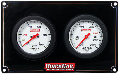 QuickCar 2-5/8" Mechanical Oil Pressure and Water Temperature Gauge Panel Black 61-7001