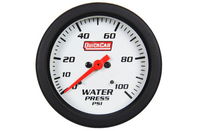 QuickCar Extreme Water Pressure Gauge 0-100 PSI 2-5/8" White Face LED Lighting 611-7008