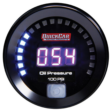 QuickCar Digital Oil Pressure Gauge 0-100 PSI 2-1/16 inch Black Face 67-003