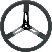 QuickCar 17in Steel Steering Wheel Black Rubber Grip 3-Spoke 3-Bolt Mount 68-004