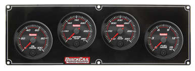 Quickcar Redline 4-1 Gauge Panel Oil Pressure Water Temperature Oil Temperature Fuel Pressure 69-4021