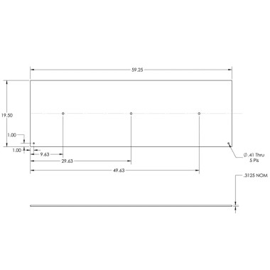 QSP-51-669 (1) RL/D-Rack - 19.5" x 59.5" Top slip plate. Red (requires 2 per rack)