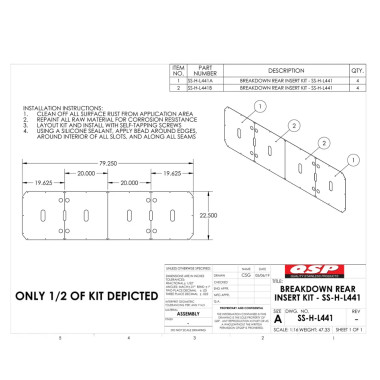 QSP-SS-H-L441 1 set of 2 SS Inserts for Hunter L441 RSP
