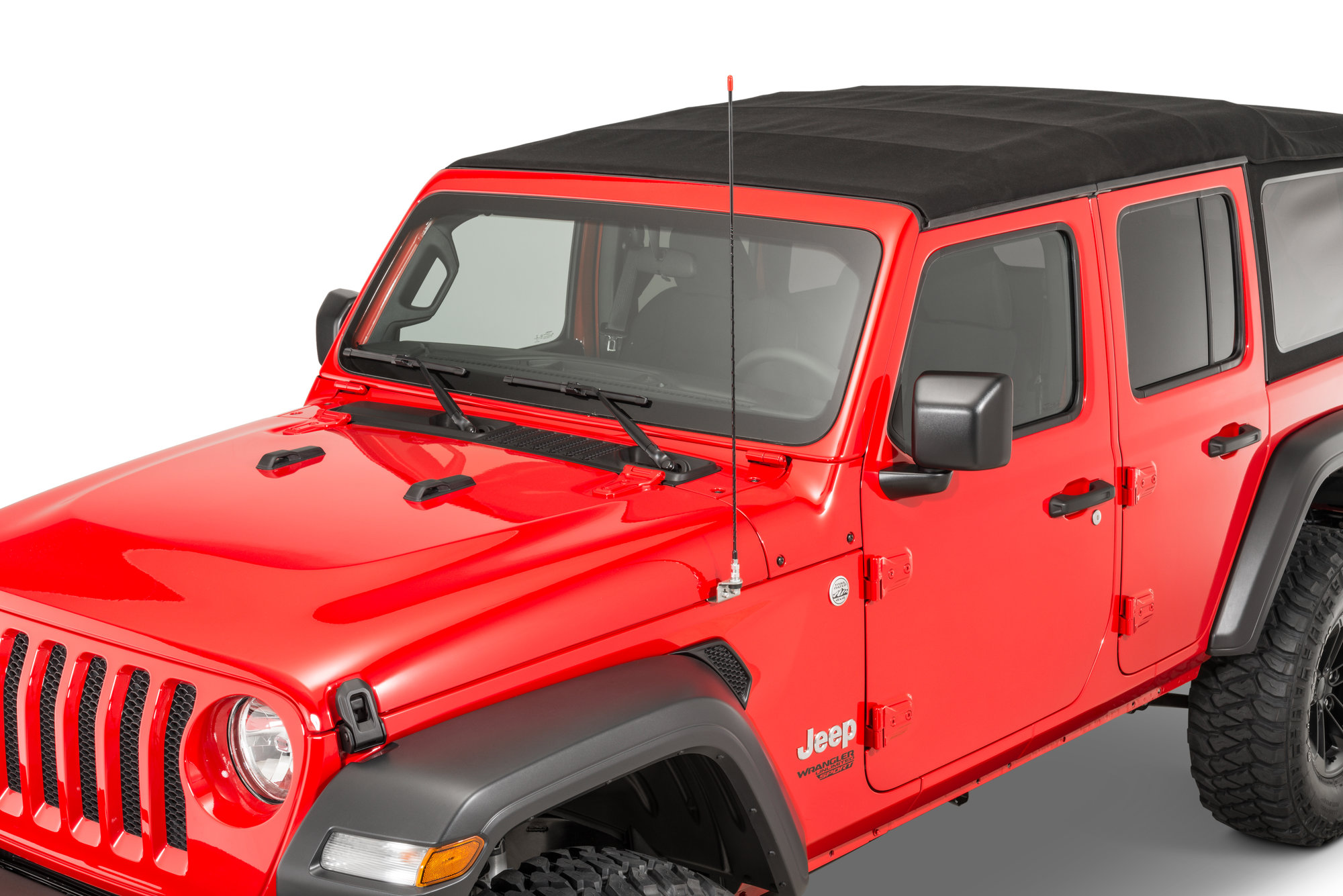 Quadratec JLJT-CBFMK Stainless Steel Fender Mount CB Antenna Kit for 18-26 Jeep Wrangler JL & Gladiator JT