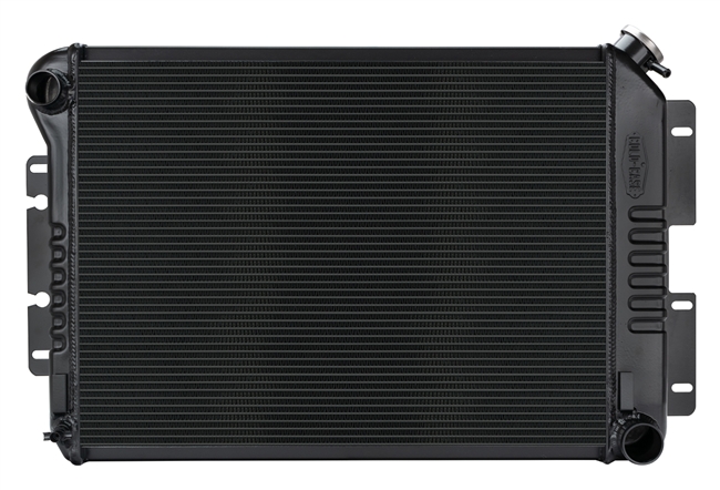 1967 - 1969 Camaro COLD-CASE Big Block Aluminum Radiator for Manual Trans, Black Night Rider Series