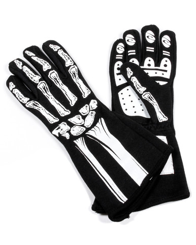 RJS Single Layer White Skeleton Gloves Small 600090166