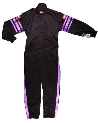 Racequip Black Suit Single Layer Kids Small Purple Trim 1950592