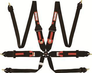 Racequip 6pt Harness Camlock P/U Lap Black HNR FIA 854004