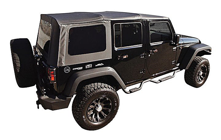 Crown Automotive RT10635T Replacement Soft Top in Black Diamond with Tinted Windows for 07-09 Jeep Wrangler JK 4 Door
