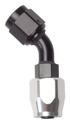 #6 45 Deg Hose Fitting Black/Silver 610093