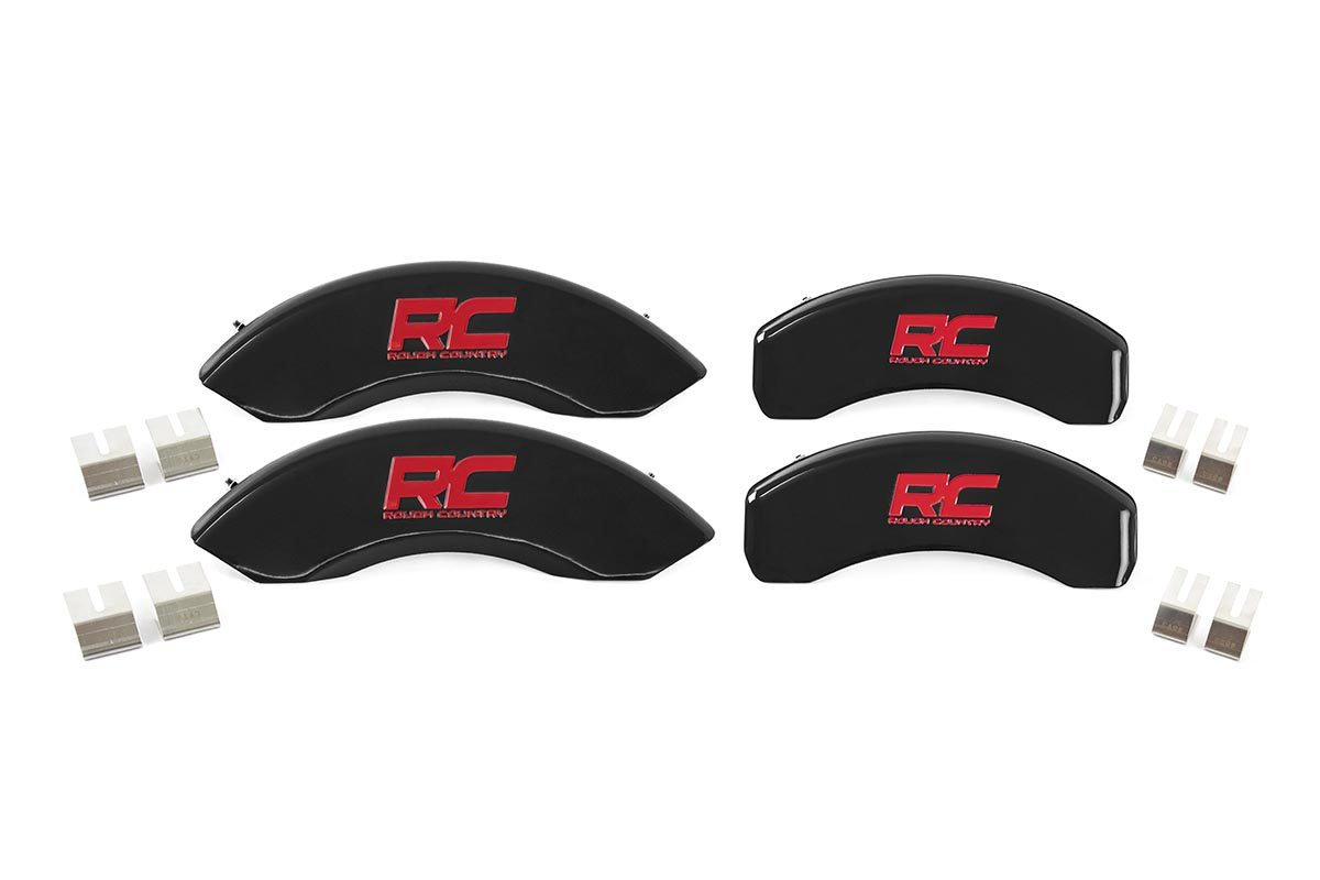 Rough Country 71140A Brake Caliper Covers in Black for 07-18 Jeep Wrangler JK