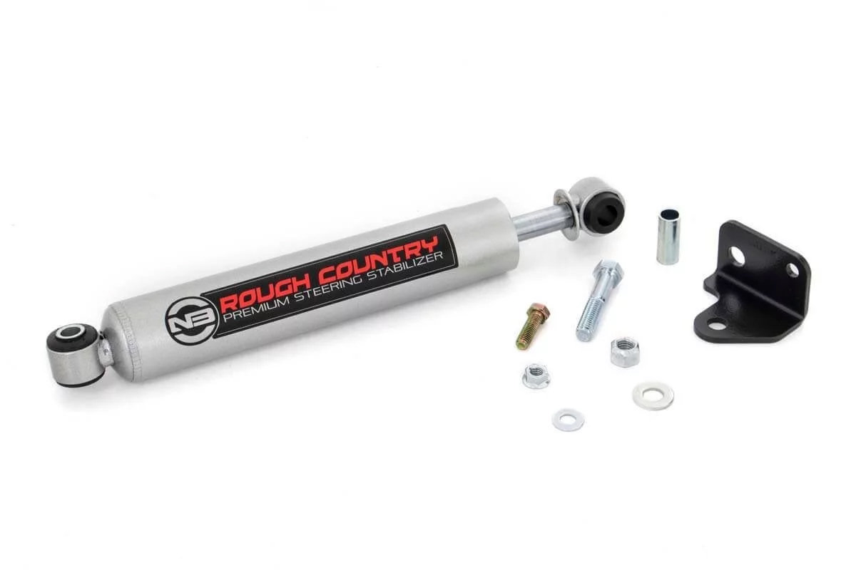 Rough Country 8730630 N3 Steering Stabilizerfor 07-18 Jeep Wrangler JK