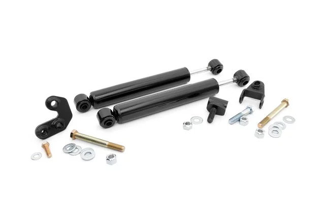 Rough Country 87308 Stacked Dual Steering Stabilizer for 84-06 Jeep Cherokee XJ & Wrangler TJ