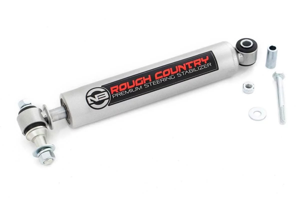 Rough Country 8731730 N3 Steering Stabilizer for 84-06 Jeep Wrangler YJ, TJ, Cherokee XJ, Grand Cherokee ZJ & WJ