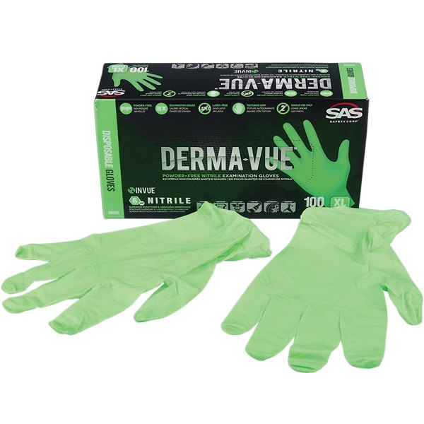 SAS DERMA-VUE™ Disposable Nitrile Work Gloves, XL