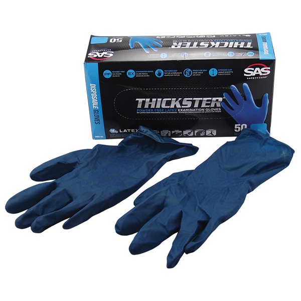 SAS THICKSTER™ Disposable Latex Work Gloves, Lrg