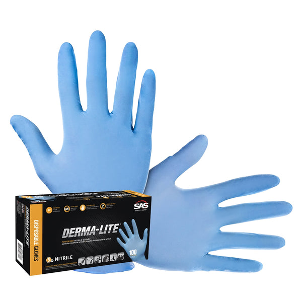 Derma-Lite Lightly Powdered Nitrile Glove - Large SAS6608
