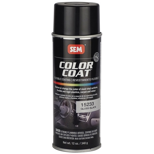 SEM Color Coat Flexible Coating - Gloss Black, 12 oz