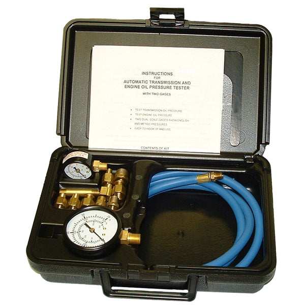 Automatic Transmission And Engine Oil Pressure Tester With Two Gages In Molded P