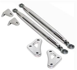 1967 - 1969 Camaro Fender Braces, Billet Aluminum, Polished, Tubular Adjustable, Pair