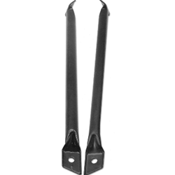 1967 - 1969 Camaro Black Fender Bar Braces, OE Style, Pair