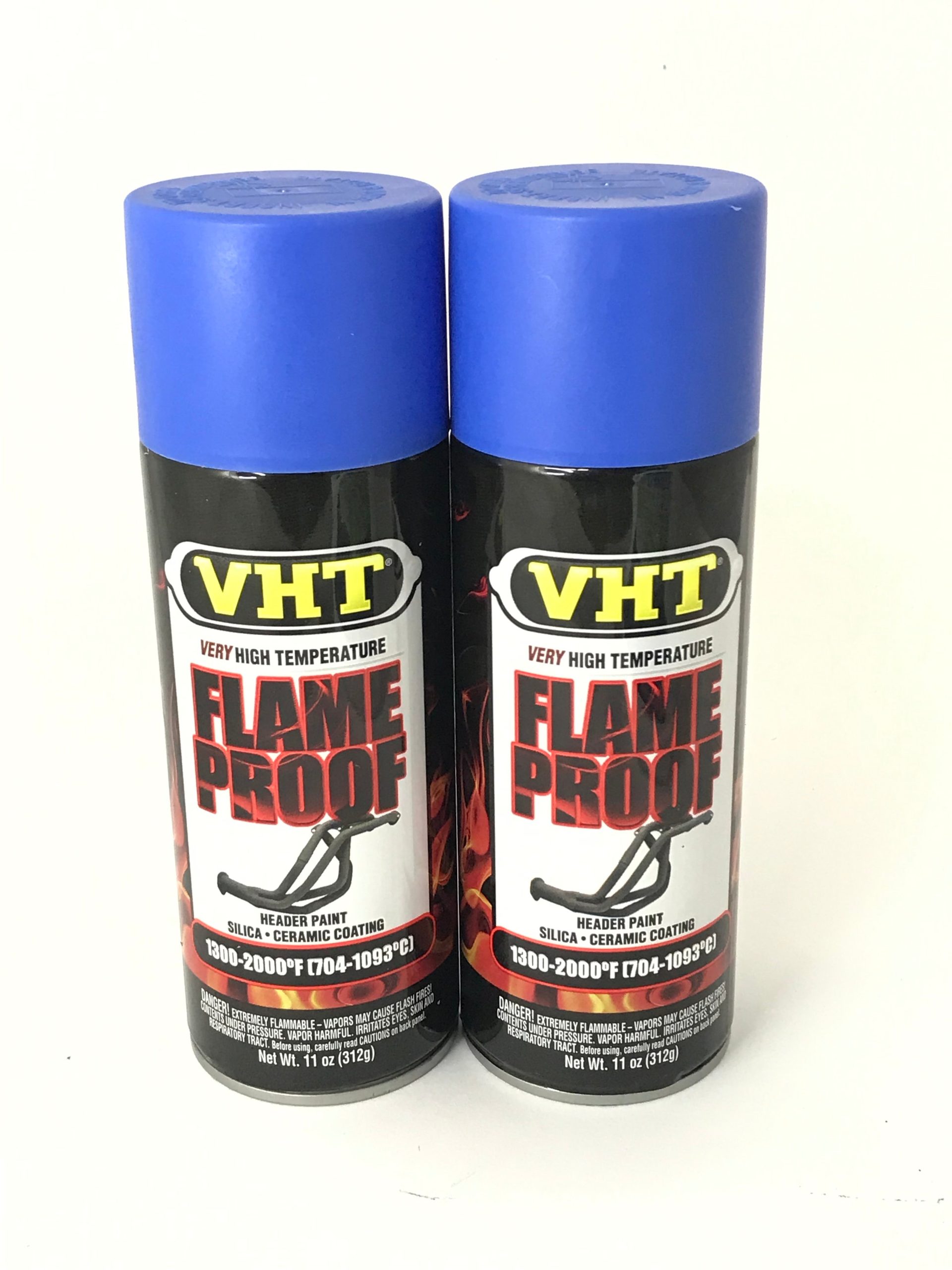 VHT SP110-2 PACK High Temperature Flame Proof FLAT BLUE Header Spray Paint - 11oz