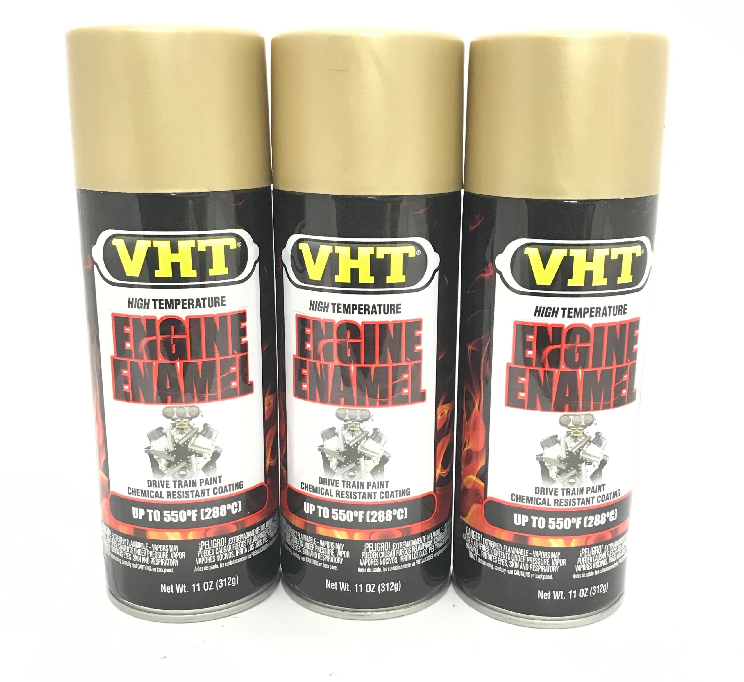 VHT SP132-3 PACK UNIVERSAL GOLD Engine Enamel High Heat Coating, Drive Train Paint - 11 oz