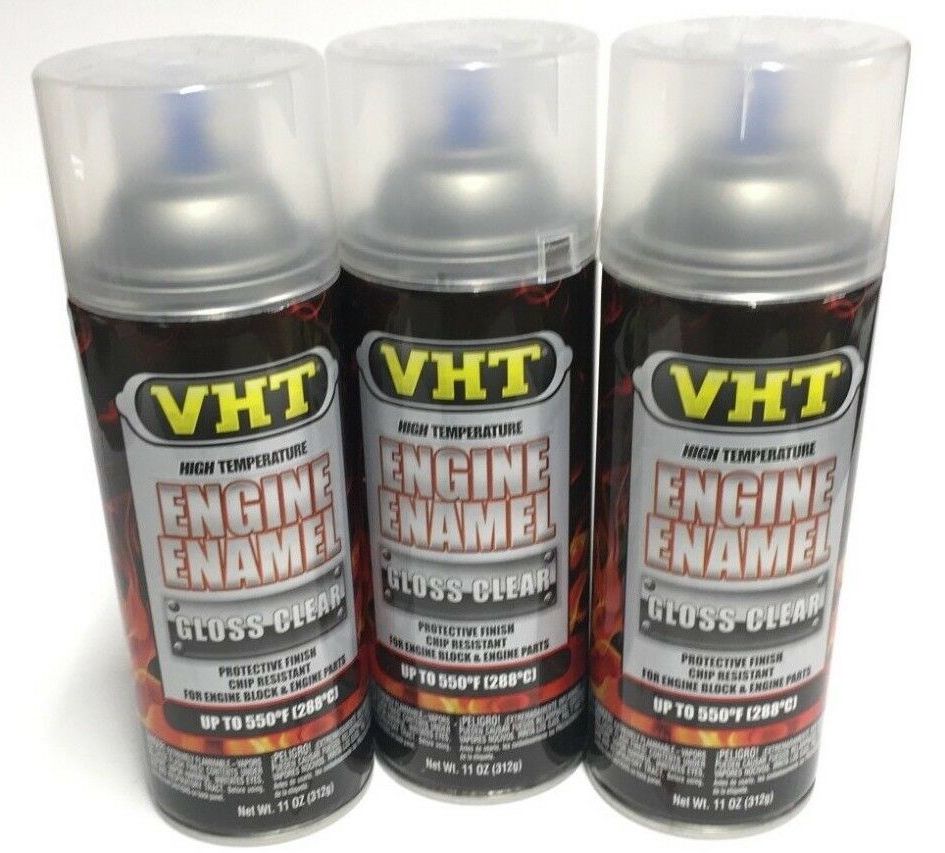 VHT SP145-3 PACK High Temperature Engine Enamel GLOSS CLEAR- 11 oz