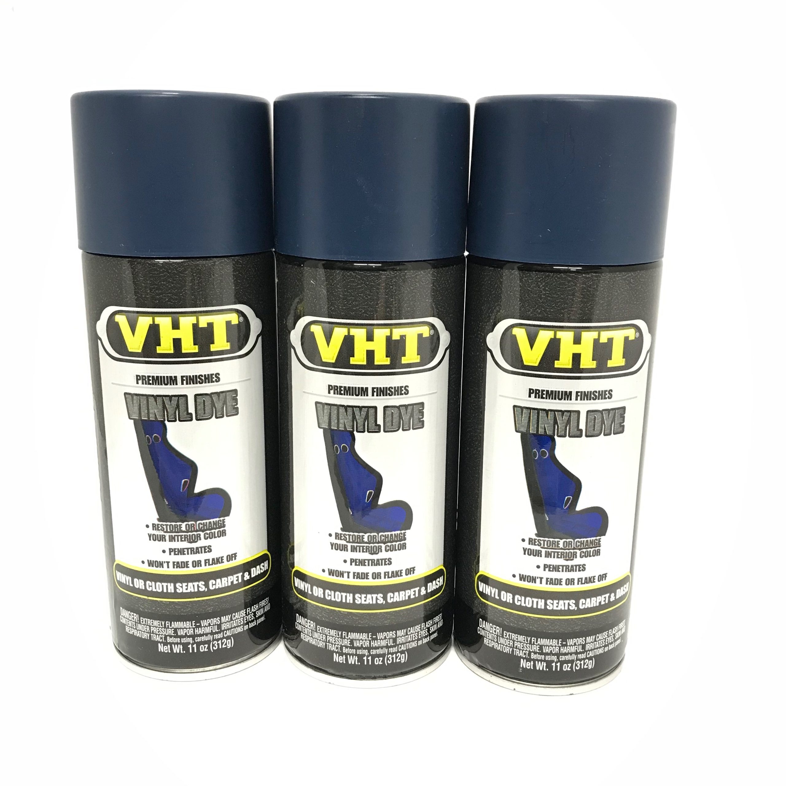 VHT SP950-3 PACK DARK BLUE Satin Vinyl Dye Carpet Dashboards Vinyl Seats -11oz