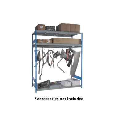 Rousseau Metal SRP1405 Hanging Rack, Single Hanging Rail (60"W x 36"D x 75"H) (15 Hooks)