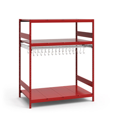 Rousseau Metal SRP1406 Hanging Rack, Double Hanging Rail (60"W x 36"D x 75"H) (30 Hooks)