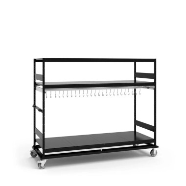 Rousseau Metal SRP1407M Hanging Rack, Single Hanging Rail (Mobile) (96"W x 36"D x 75"H)