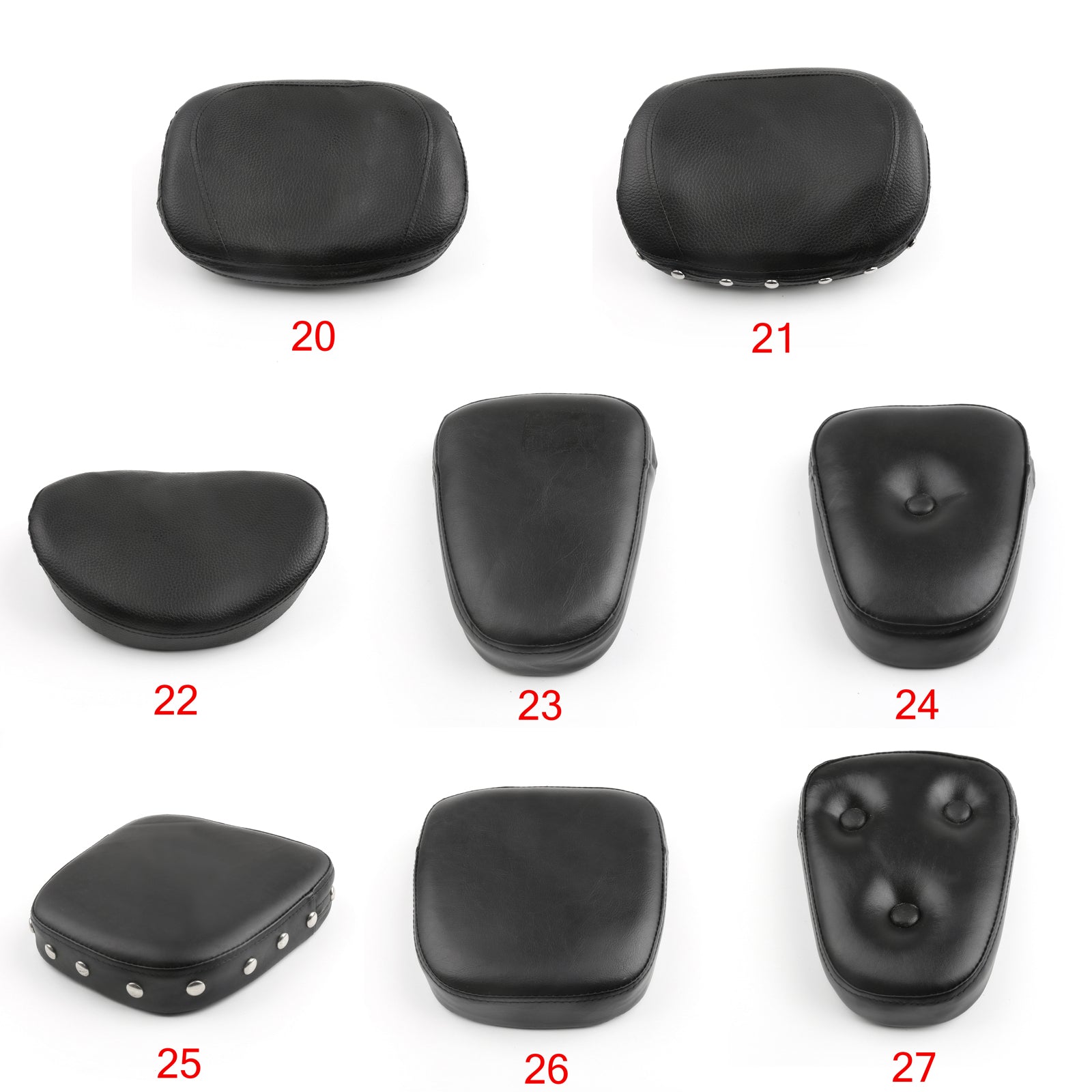 Universal Backrest Cushion Pad for Honda Kawasaki Suzuki Touring Yamaha Black Generic
