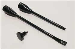 1967 - 1981 Camaro Custom Steering Column Levers Set, Black Anodized Billet Aluminum: Tilt, Hazard, and Turning
