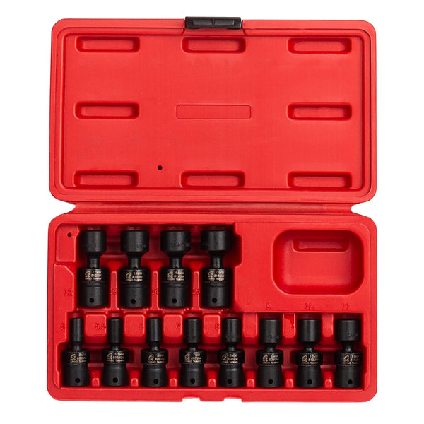 12 Piece 1/4" Drive Universal Metric Impact Socket Set SUN1814