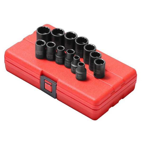 13 Piece 3/8" Drive 12 Point Standard Metric Impact Socket Set