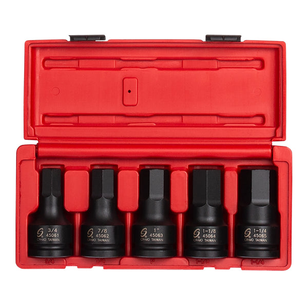 5 Piece 3/4" Drive SAE Hex Impact Socket Set SUN4506