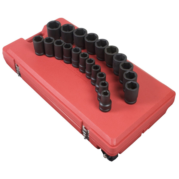 21 Piece 1" Drive 6 Point SAE Deep Impact Socket Set SUN5693